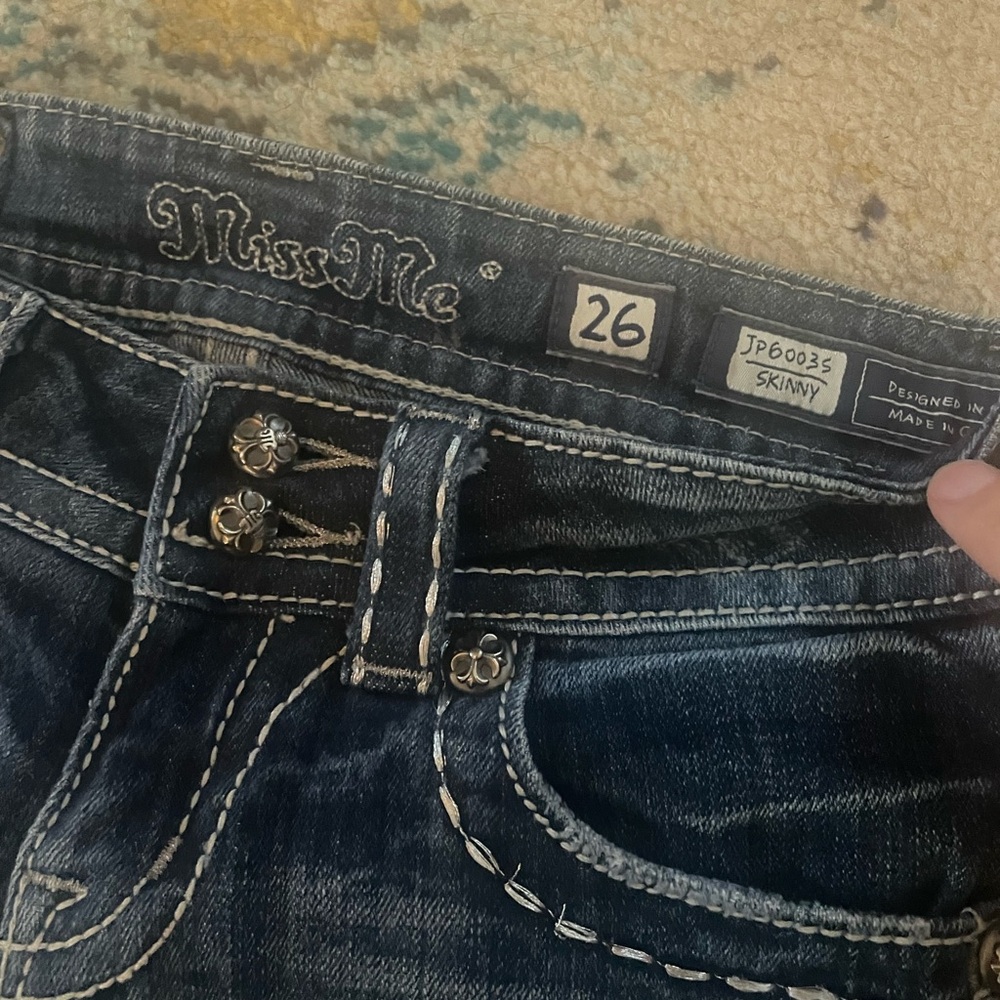 Miss Me Skinny Jeans with Angel Wing Embellished Pockets - Picture 3 of 4